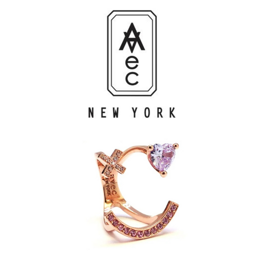 X HEART STONE SMILE PAVE RING / X ハートストーンスマイルパヴェリング