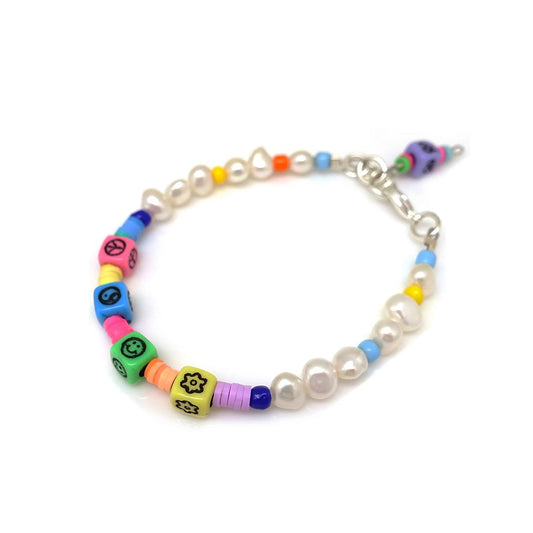 LOTTIE MULTI-CUBE FRESHWATER PEARL BEADED BRACELET ( ロッティマルチキューブフレッシュウォーターパールブレスレット