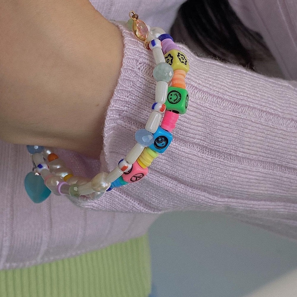 LOTTIE MULTI-CUBE FRESHWATER PEARL BEADED BRACELET ( ロッティマルチキューブフレッシュウォーターパールブレスレット